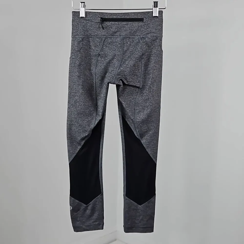 Lululemon‎ x SoulCycle Pace Rival Gray Cropped Leggings | Women's 2